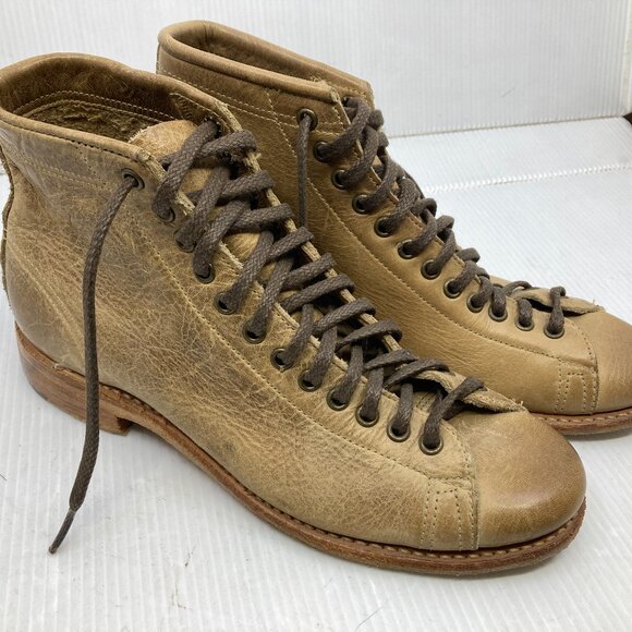 WALK OVER VINTAGE COLLECTION U.S.A.brown lace up women monkey boots sz 6 M - Picture 1 of 6